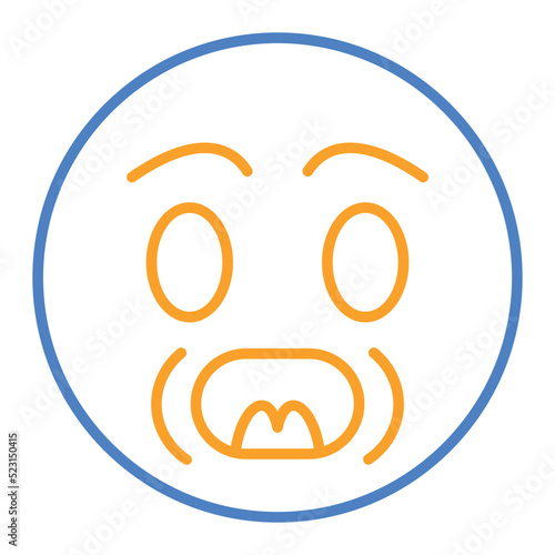 Yelling Blue And Orange Line Icon