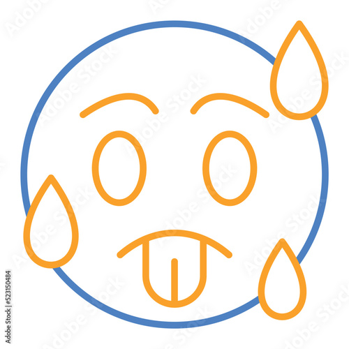 Hot Blue And Orange Line Icon