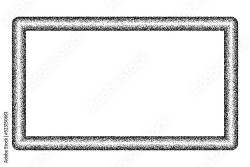 Black abstract frame isolated on white background. Design element with place for text. Texture in grunge style. Digitally generated image. Vector illustration, EPS 10.