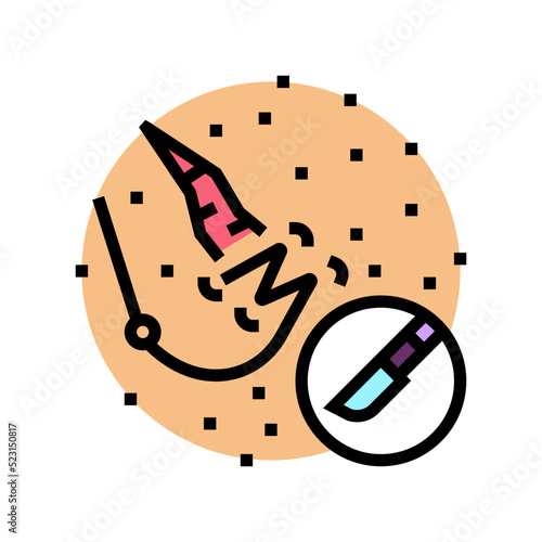 surgical procedure scar treatment color icon vector. surgical procedure scar treatment sign. isolated symbol illustration