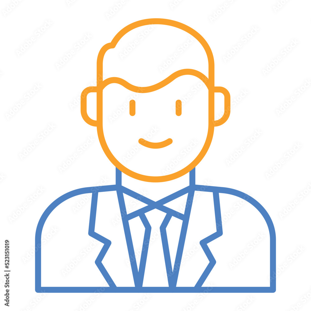 Groom Blue And Orange Line Icon Groom Blue And Orange Line Icon