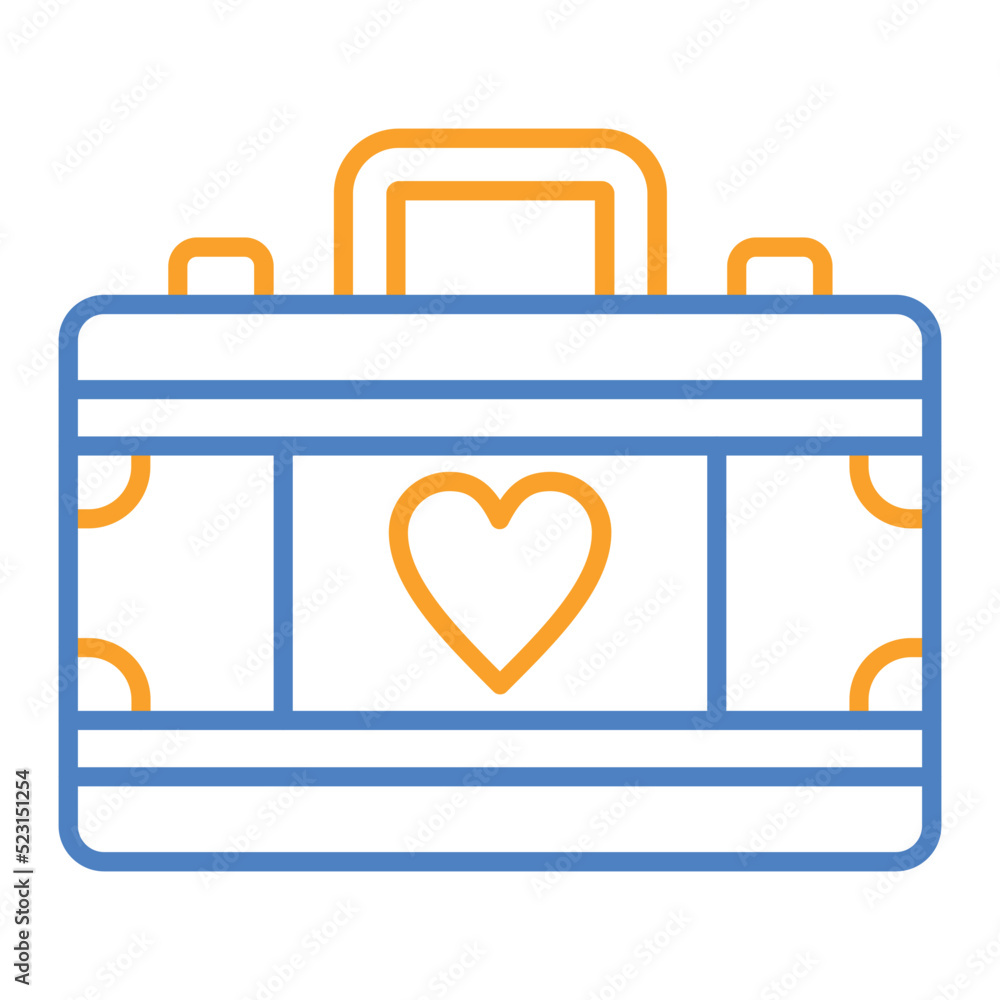 Suitcase Blue And Orange Line Icon Suitcase Blue And Orange Line Icon