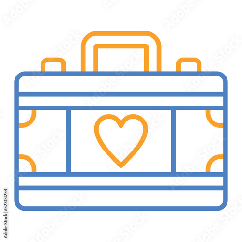 Suitcase Blue And Orange Line Icon