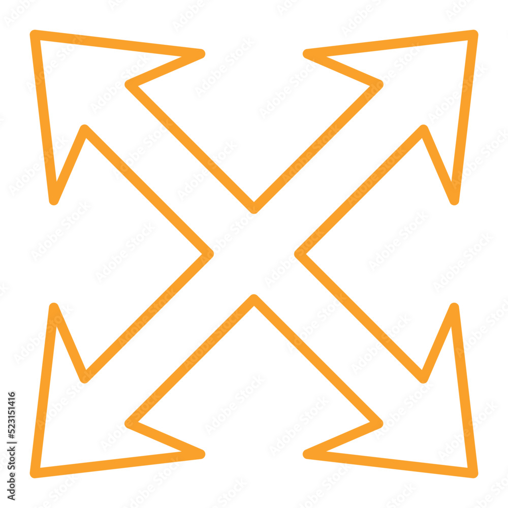 Maximize Blue And Orange Line Icon Maximize Blue And Orange Line Icon