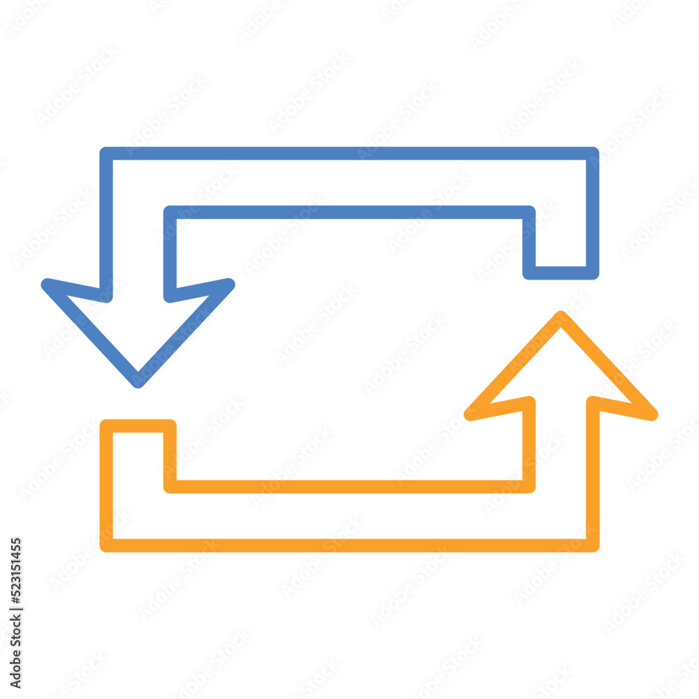 Rectangular Blue And Orange Line Icon Rectangular Blue And Orange Line Icon
