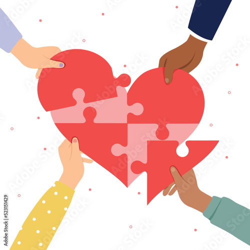 Hands holding a shape of heart, charity, give, share love to people. charity and donation banner concept. 