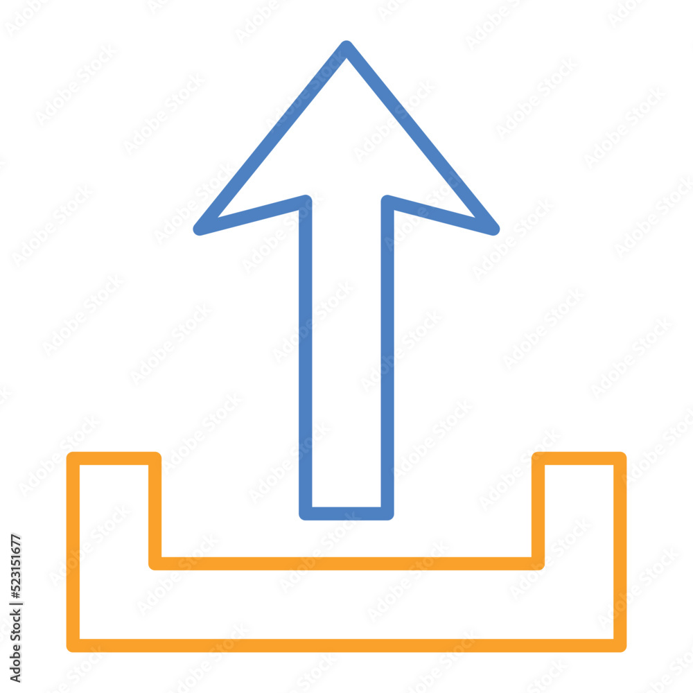 Upload Blue And Orange Line Icon Upload Blue And Orange Line Icon