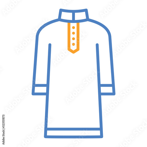 Kurta Blue And Orange Line Icon