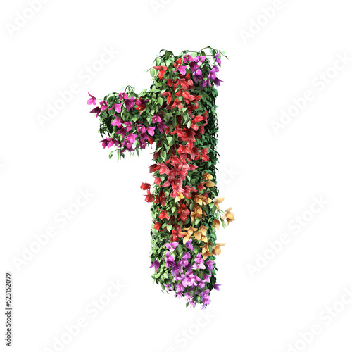 3d rendering of Bougainvillea number