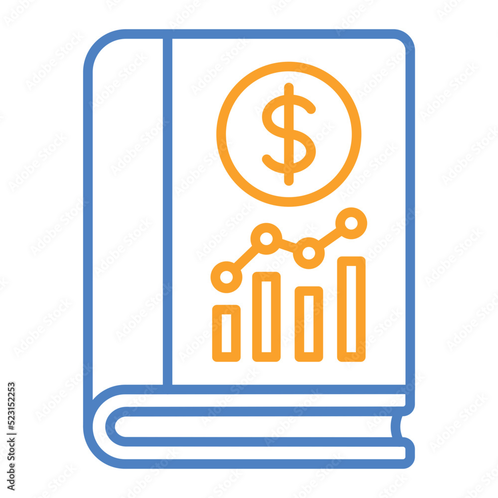 Accounting Book Blue And Orange Line Icon Accounting Book Blue And Orange Line Icon
