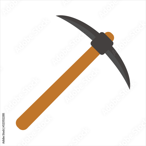 Pickaxe icon Vector Illustration in flat style 