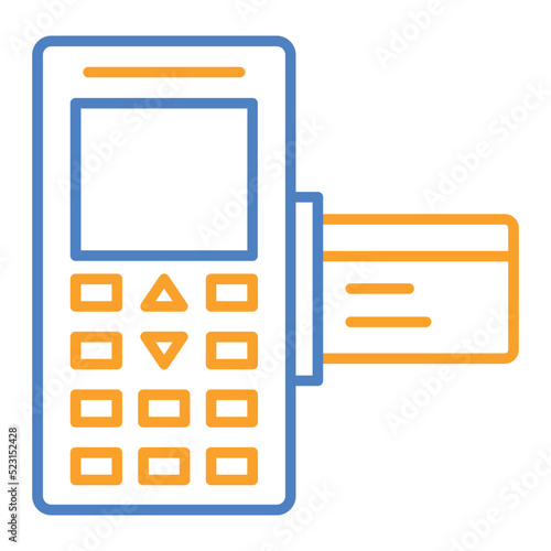 Post Terminal Blue And Orange Line Icon