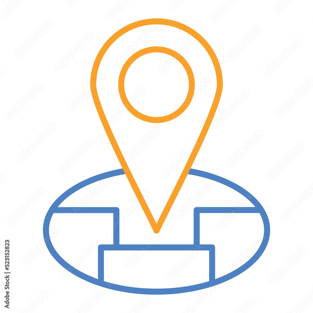 Location Blue And Orange Line Icon Location Blue And Orange Line Icon