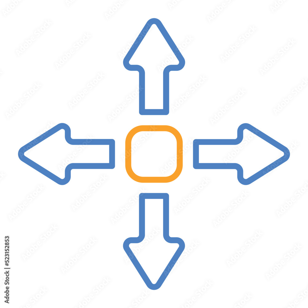 Move Blue And Orange Line Icon Move Blue And Orange Line Icon