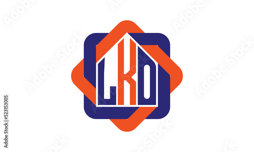 LKO three letter real estate logo with home icon logo design vector template | construction logo | housing logo | engineering logo | initial letter logo | minimalist logo | property logo | photo