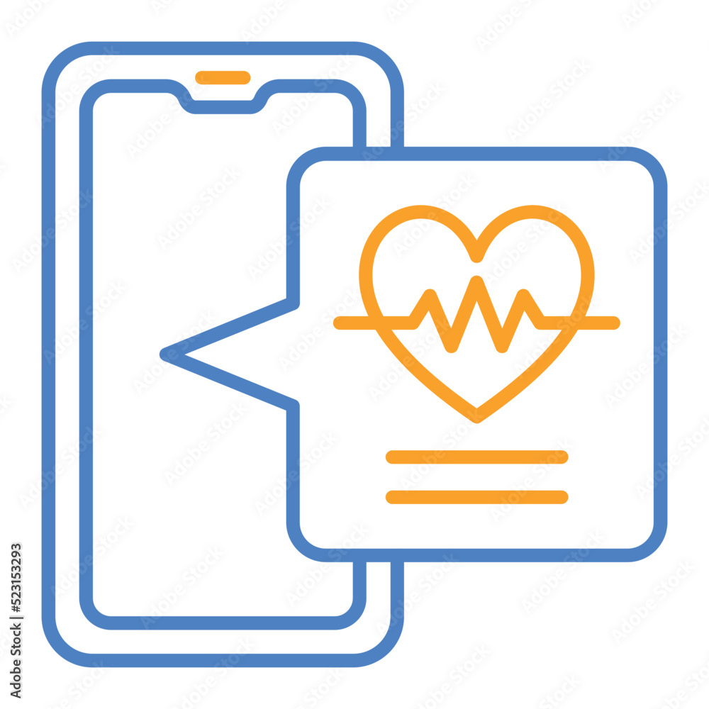 Heart Rate Blue And Orange Line Icon Heart Rate Blue And Orange Line Icon