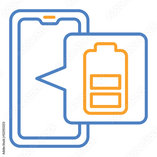 Battery Blue And Orange Line Icon