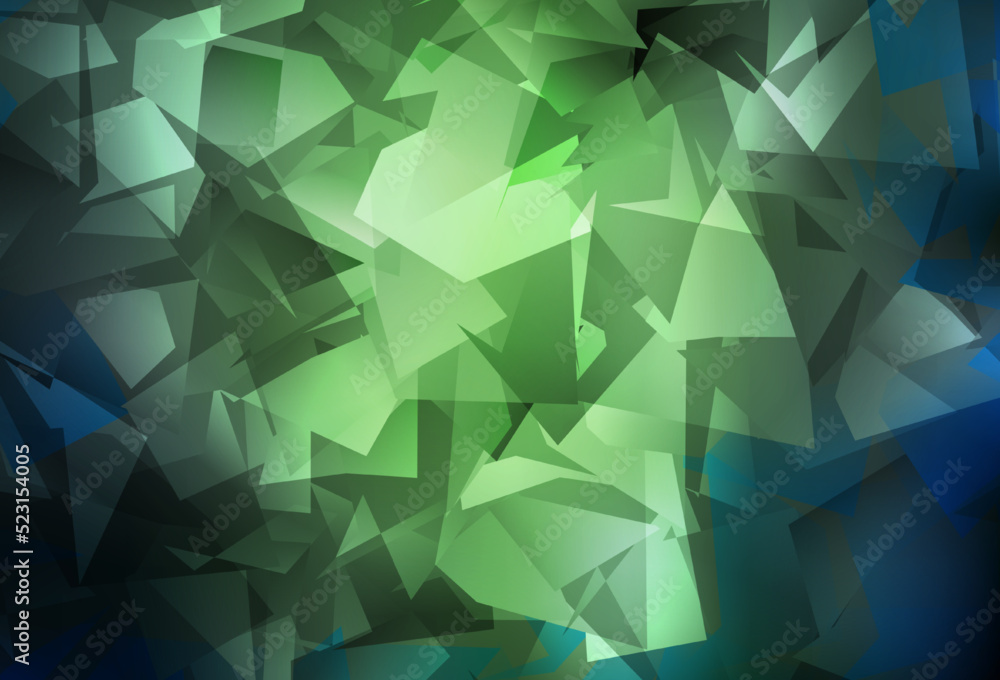 Obraz premium Dark Green vector triangle mosaic texture.