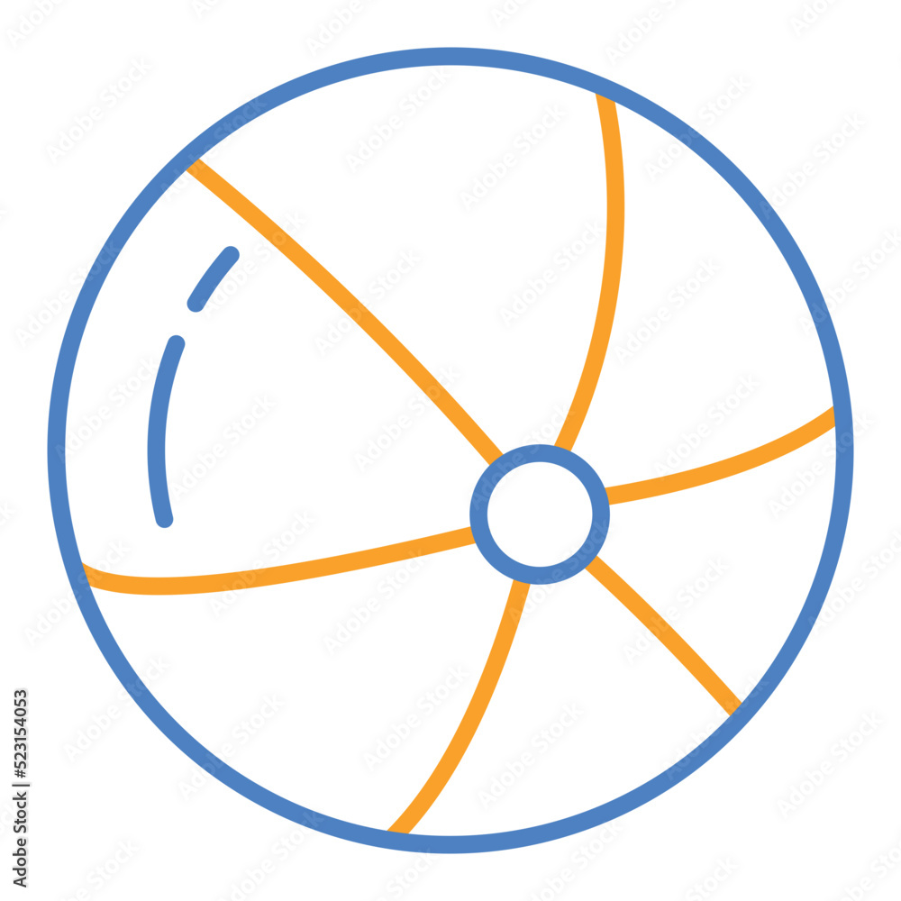 Beach Ball Blue And Orange Line Icon Beach Ball Blue And Orange Line Icon