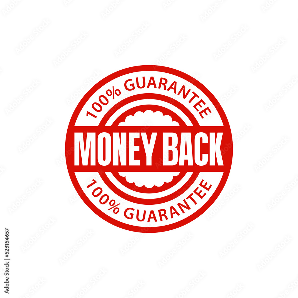 100 percent money back guarantee grunge rubber stamp. vector illustration.