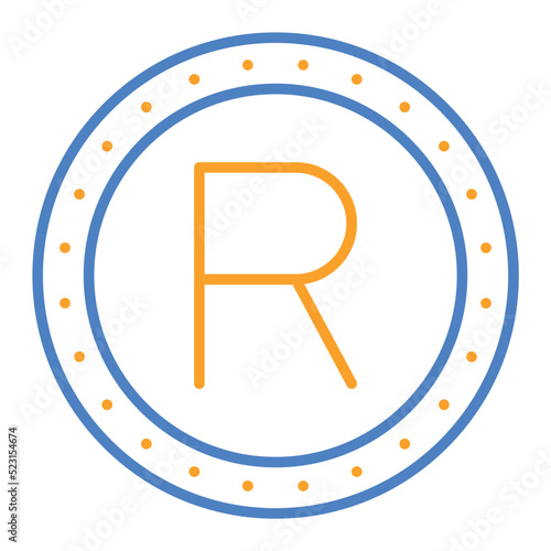 Rand Blue And Orange Line Icon