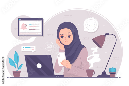 islamic women are bored and tired from work © ayunannas