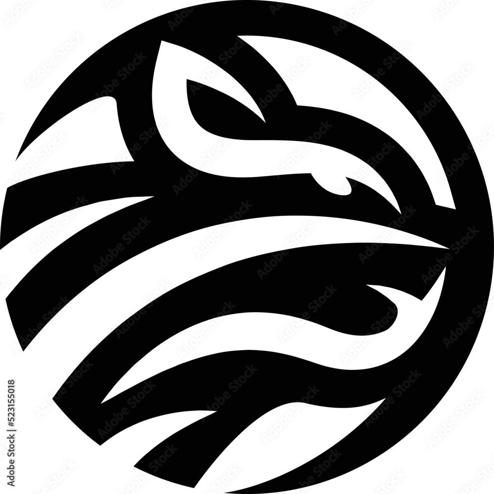 Abstract of wild cat in a circle Abstract of wild cat in a circle