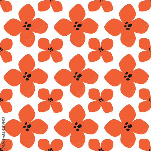 Seamless patterns. Fun shapes. Flowers Vector illustration.