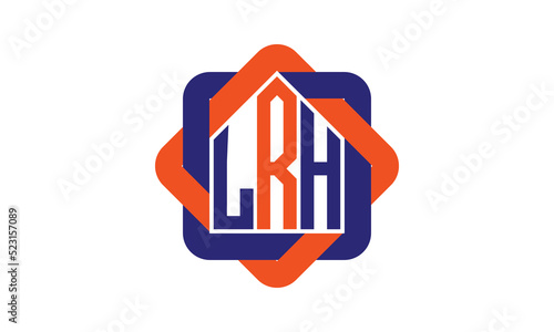 LRH three letter real estate logo with home icon logo design vector template | construction logo | housing logo | engineering logo | initial letter logo | minimalist logo | property logo | photo