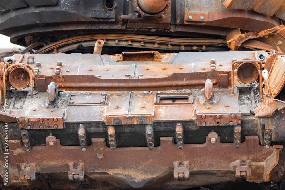 Destroyed russian equipment is now scrap metal. During the battle, russian military equipment was destroyed by the Ukrainian army. Destroyed russian equipment is now scrap metal. During the battle, russian military equipment was destroyed by the Ukrainian army.