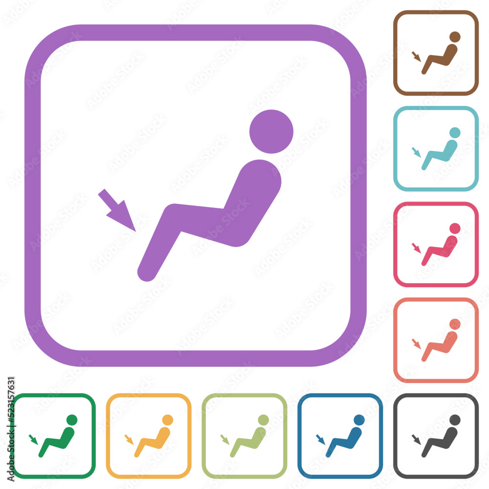 Car air flow direction foot simple icons Car air flow direction foot simple icons