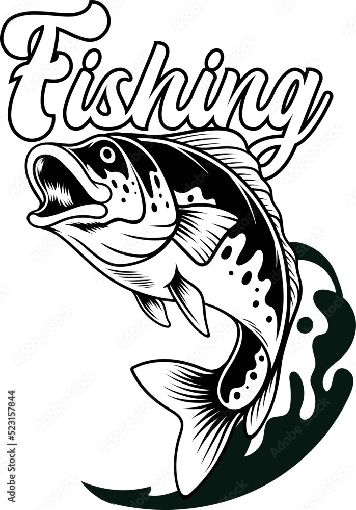 Bass fish illustration with premium quality stock vector Bass fish illustration with premium quality stock vector