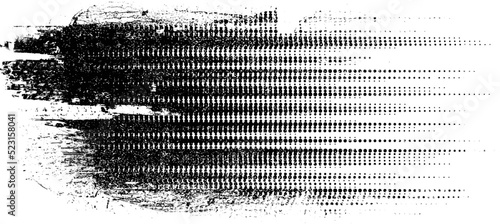Glitch distorted geometric shape . Noise destroyed logo . Trendy defect error shapes . Glitched frame .Grunge textured . Distressed effect .Vector shapes with a halftone dots screen print texture.