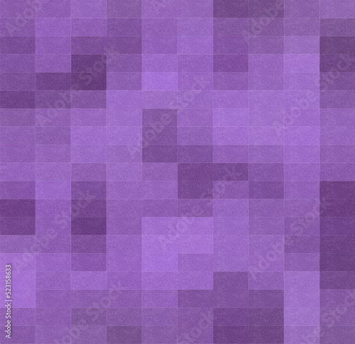 Abstract purple and violet background wallpaper. Tiled fabric texture with noble colors. Deep royal colored mosaic tiles pattern with rectangles or squares.