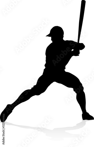 фотографія Baseball player in sports pose detailed silhouette