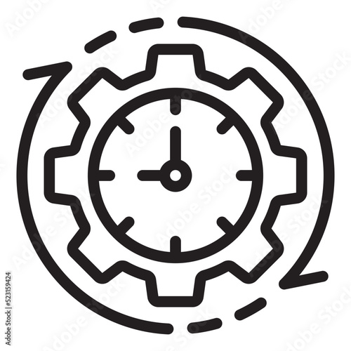 working hours line icon