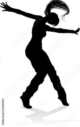 A woman street dance hip ho...