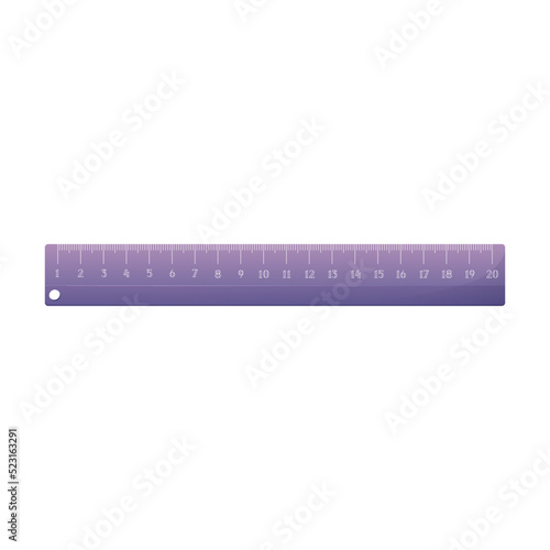 Ruler, vector illustration. Tool for drawing, engineers, geometry lessons, mathematics. The concept of learning at school, university.