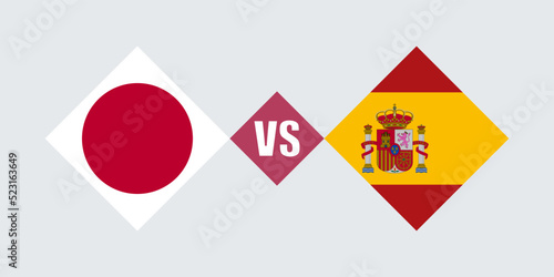 Free Download Japan vs Spain flag concept. Vector illustration. - GFXLoad