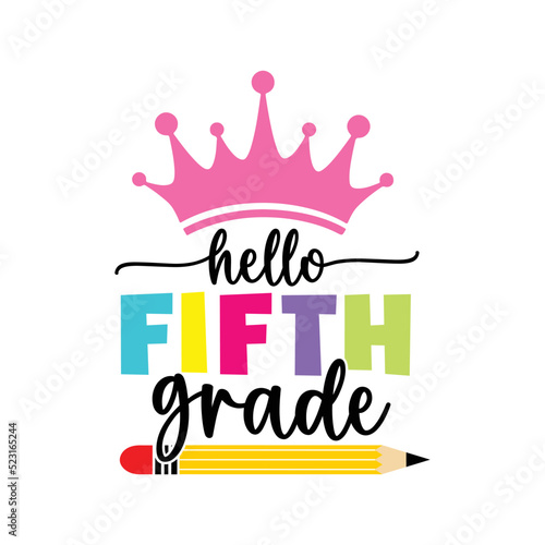 Hello fifth grade svg