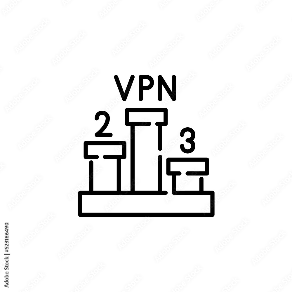 Top-rated first place VPN. Pixel perfect, editable stroke line icon Top-rated first place VPN. Pixel perfect, editable stroke line icon