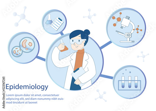 Infographic of Scientists Working in Laboratory and Making Microbiological Testing. Medical Staff Researching Virus in Petri Dish.Flat Isometric Vector Illustration.