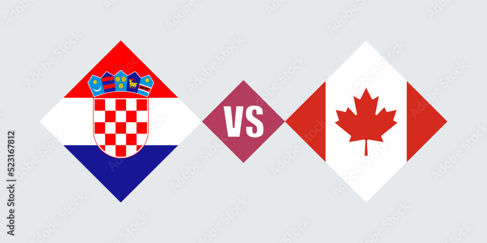 Croatia vs Canada flag concept. Vector illustration. Croatia vs Canada flag concept. Vector illustration.