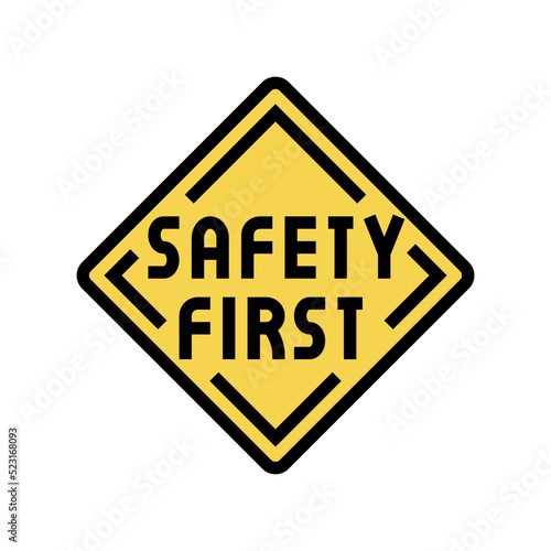 safety road sign color icon vector. safety road sign sign. isolated symbol illustration