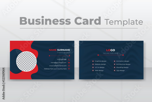 Corporate Minimal business card template design with picture