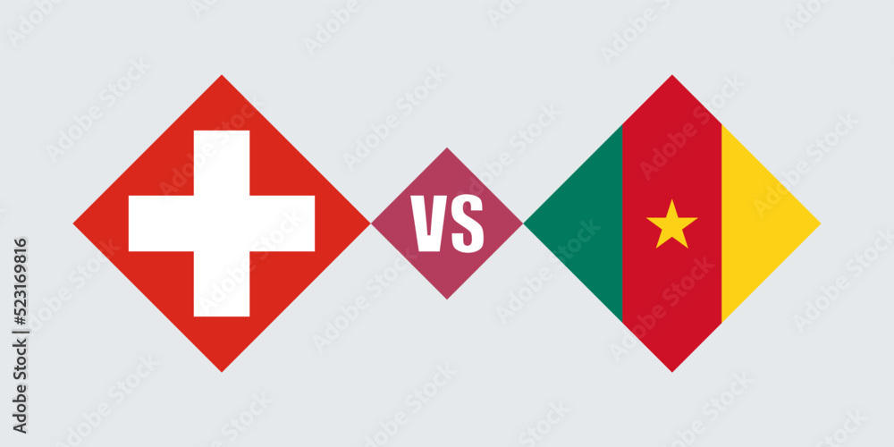 Switzerland vs Cameroon flag concept. Vector illustration. Switzerland vs Cameroon flag concept. Vector illustration.