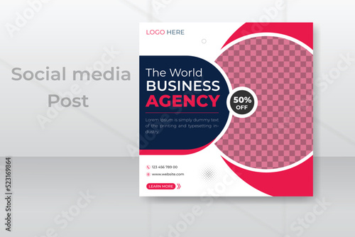 Social media post design template for business