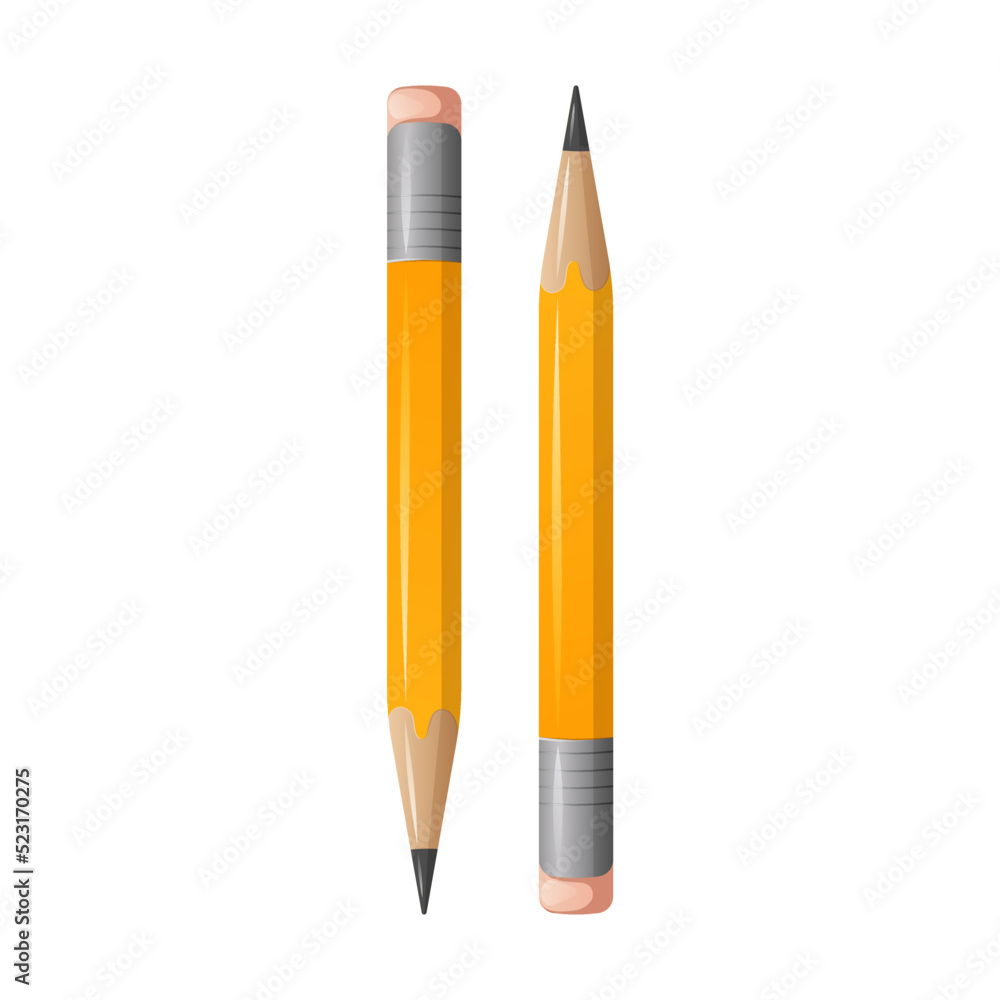 Simple pencil with eraser, vector illustration. Tool for drawing, drafting Simple pencil with eraser, vector illustration. Tool for drawing, drafting