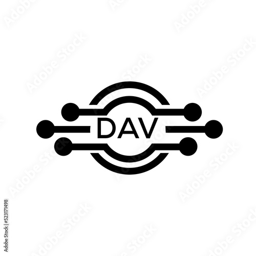 DAV letter logo. DAV best white background vector image. DAV Monogram logo design for entrepreneur and business.	
