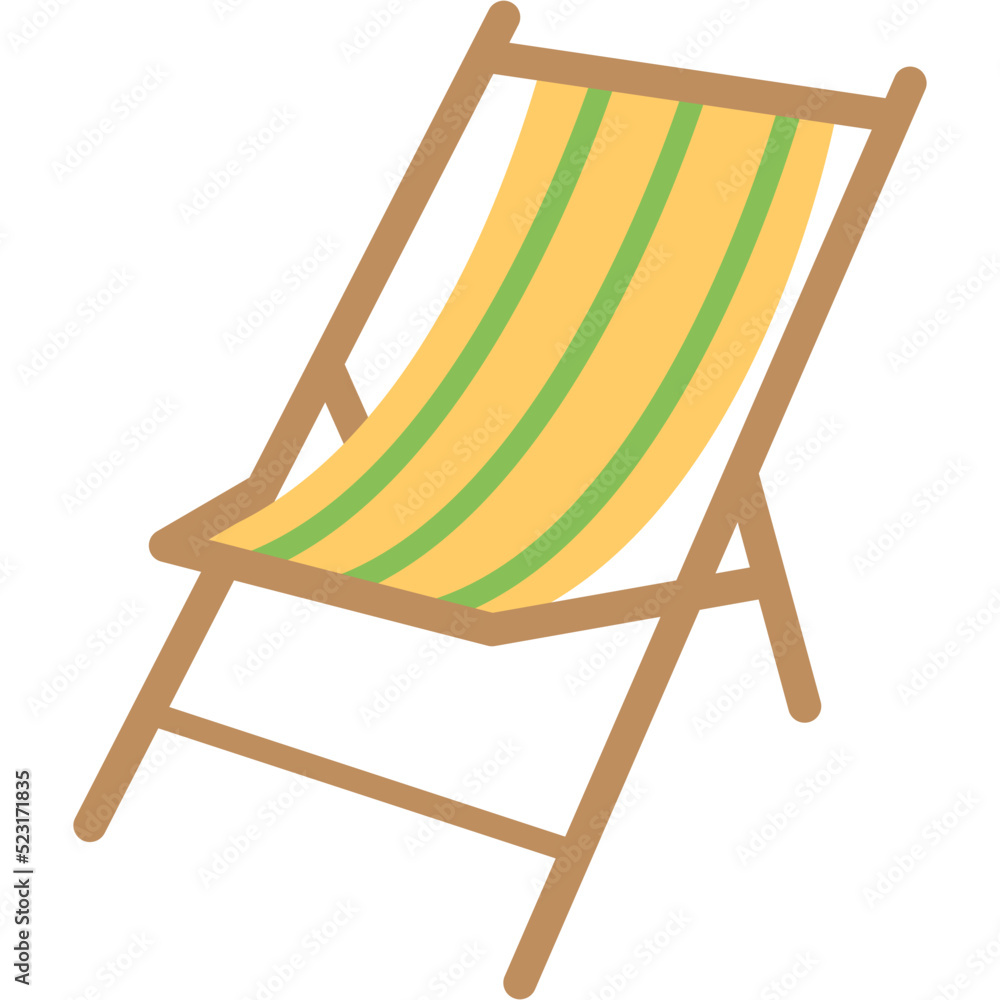 Deck Chair Vector Icon 